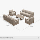 PURPLE LEAF Caesar Enclosed Patio Conversation Set with Khaki Cushion Pillows and Ottoman for Porch Garden