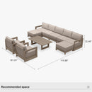 PURPLE LEAF Caesar Enclosed Patio Conversation Set with Khaki Cushion Pillows and Ottoman for Porch Garden