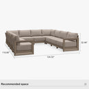 PURPLE LEAF Caesar U-Shaped Patio Conversation Set with Khaki Cushion Pillows and Ottoman Couch for Patio Backyard