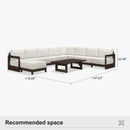 PURPLE LEAF Caesar U-Shaped Patio Conversation Set with Bronze Cushion Pillows and Ottoman Couch for Patio Backyard