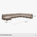 PURPLE LEAF Caesar U-Shaped Patio Conversation Set with Khaki Cushion Pillows and Ottoman Couch for Patio Backyard