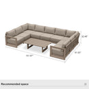 PURPLE LEAF Caesar U-Shaped Patio Conversation Set with Khaki Cushion Pillows and Ottoman Couch for Patio Backyard