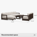 PURPLE LEAF Caesar Enclosed Patio Conversation Set with Bronze Cushion Pillows and Ottoman for Porch Garden