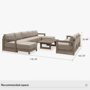 PURPLE LEAF Caesar Enclosed Patio Conversation Set with Khaki Cushion Pillows and Ottoman for Porch Garden