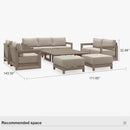 PURPLE LEAF Caesar Enclosed Patio Conversation Set with Khaki Cushion Pillows and Ottoman for Porch Garden
