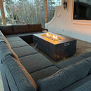 PURPLE LEAF Caesar U-Shaped Patio Conversation Set with Grey Cushion Pillows and Ottoman Couch for Patio Backyard