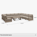 PURPLE LEAF Caesar U-Shaped Patio Conversation Set with Khaki Cushion Pillows and Ottoman Couch for Patio Backyard