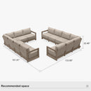 PURPLE LEAF Caesar L-shaped Patio Conversation Set with Khaki Cushion Pillows and Ottoman Couch for Backyard Porch