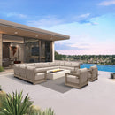 PURPLE LEAF Caesar Enclosed Patio Conversation Set with Khaki Cushion Pillows and Ottoman for Porch Garden