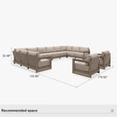 PURPLE LEAF Caesar Enclosed Patio Conversation Set with Khaki Cushion Pillows and Ottoman for Porch Garden