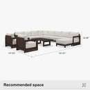 PURPLE LEAF Caesar Enclosed Patio Conversation Set with Bronze Cushion Pillows and Ottoman for Porch Garden