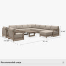 PURPLE LEAF Caesar Enclosed Patio Conversation Set with Khaki Cushion Pillows and Ottoman for Porch Garden