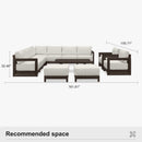 PURPLE LEAF Caesar Enclosed Patio Conversation Set with Bronze Cushion Pillows and Ottoman for Porch Garden