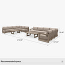 PURPLE LEAF Caesar L-shaped Patio Conversation Set with Khaki Cushion Pillows and Ottoman Couch for Backyard Porch