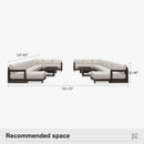 PURPLE LEAF Caesar U-Shaped Patio Conversation Set with Bronze Cushion Pillows and Ottoman Couch for Patio Backyard