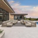 PURPLE LEAF Caesar U-Shaped Patio Conversation Set with Khaki Cushion Pillows and Ottoman Couch for Patio Backyard