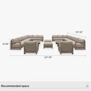 PURPLE LEAF Caesar Enclosed Patio Conversation Set with Khaki Cushion Pillows and Ottoman for Porch Garden