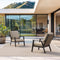 PURPLE LEAF Lorri Patio Conversation Set Small Size with Khaki Cushions Heavy-Duty Metal Frame Rattan Backrest for Patio Garden