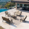PURPLE LEAF Lorri Patio Conversation Set Medium Size with Khaki Cushions Heavy-Duty Metal Frame Rattan Backrest for Patio Garden
