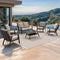 PURPLE LEAF Lorri Patio Conversation Set Medium Size with Khaki Cushions Heavy-Duty Metal Frame Rattan Backrest for Patio Garden