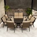 PURPLE LEAF Lorri Patio Conversation Set Large Size with Khaki Cushions Heavy-Duty Metal Frame Rattan Backrest for Patio Garden