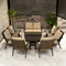 PURPLE LEAF Lorri Patio Conversation Set Large Size with Khaki Cushions Heavy-Duty Metal Frame Rattan Backrest for Patio Garden