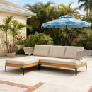 PURPLE LEAF Melben Light Grey Modular Outdoor Sectional with Cushions Flexible Layout for Outdoor Space