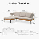 PURPLE LEAF Melben Light Grey Modular Outdoor Sectional with Cushions Flexible Layout for Outdoor Space