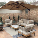 PURPLE LEAF Melben Light Grey Modular Outdoor Sectional with Cushions Flexible Layout for Outdoor Space