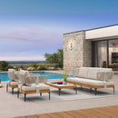 PURPLE LEAF Melben Light Grey Modular Outdoor Sectional with Cushions Flexible Layout for Outdoor Space