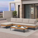 PURPLE LEAF Melben Light Grey Modular Outdoor Sectional with Cushions Flexible Layout for Outdoor Space
