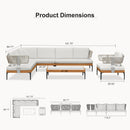 PURPLE LEAF Sicilia Classical Modular Outdoor Sectional with Sunbrella White Cushions Flexible Layout for Boutique Hotel Style Patio