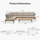 PURPLE LEAF Melben Light Grey Modular Outdoor Sectional with Cushions Flexible Layout for Outdoor Space