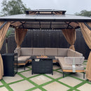 PURPLE LEAF Sicilia L-Shaped Modular Outdoor Sectional with Oatmeal Greige Cushions Flexible Layout for Garden Poolside