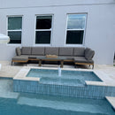 PURPLE LEAF Sicilia L-Shaped Modular Outdoor Sectional with Sunbrella Taupe Cushions Flexible Layout for Modern Patio Corner Lounge
