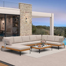 PURPLE LEAF Sicilia U-Shaped Modular Outdoor Sectional with Oatmeal Greige Cushions Flexible Layout for Porch Backyard