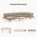 PURPLE LEAF Sicilia U-Shaped Modular Outdoor Sectional with Sunbrella Taupe Cushions Flexible Layout for Luxury Resort-Style Patio