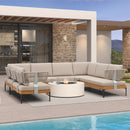 PURPLE LEAF Melben Light Grey Modular Outdoor Sectional with Cushions Flexible Layout for Outdoor Space
