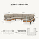 PURPLE LEAF Sicilia U-Shaped Modular Outdoor Sectional with Sunbrella Taupe Cushions Flexible Layout for Luxury Resort-Style Patio