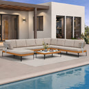 PURPLE LEAF Sicilia U-Shaped Modular Outdoor Sectional with Oatmeal Greige Cushions Flexible Layout for Porch Backyard