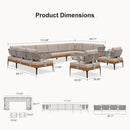 PURPLE LEAF Sicilia Classical Modular Outdoor Sectional with Oatmeal Greige Cushions Flexible Layout for Commercial Spaces
