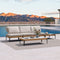 PURPLE LEAF Melben Patio Conversation Set Light Grey Outdoor Aluminum Modern Wicker Sofa Chairs Sets for Balcony Yard Porch