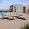PURPLE LEAF Melben Patio Conversation Set Light Grey Outdoor Aluminum Modern Wicker Sofa Chairs Sets for Balcony Yard Porch