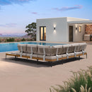 PURPLE LEAF Melben Patio Conversation Set Light Grey Outdoor Aluminum Modern Wicker Sofa Chairs Sets for Balcony Yard Porch