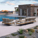 PURPLE LEAF Melben Patio Conversation Set Light Grey Outdoor Aluminum Modern Wicker Sofa Chairs Sets for Balcony Yard Porch