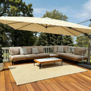 PURPLE LEAF Melben Patio Conversation Set Light Grey Outdoor Aluminum Modern Wicker Sofa Chairs Sets for Balcony Yard Porch