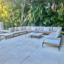 PURPLE LEAF Melben Light Grey Modular Outdoor Sectional with Cushions Flexible Layout for Outdoor Space