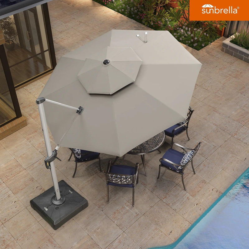 PURPLE LEAF Double Top 11 ft Round  Outdoor Patio Umbrella with High Quality Sunbrella Fabric