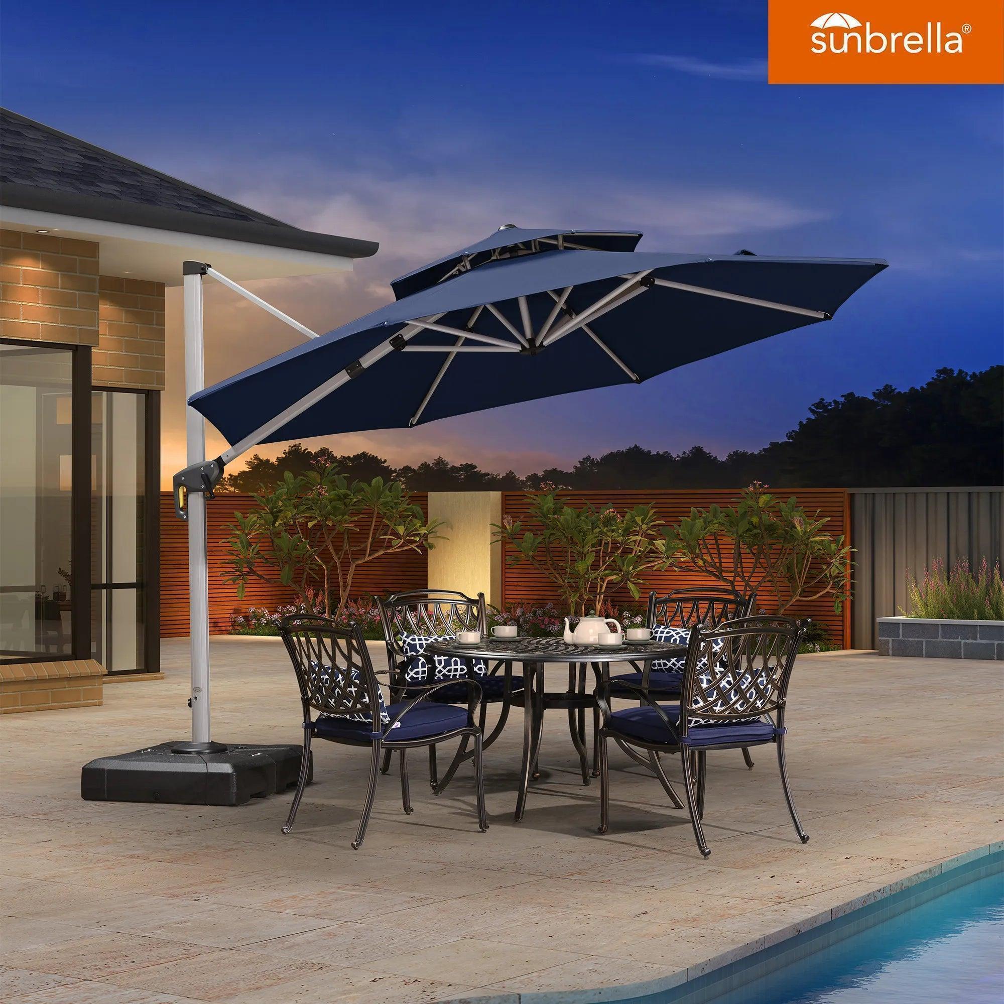 11ft Round Sunbrella Cantilever Umbrella