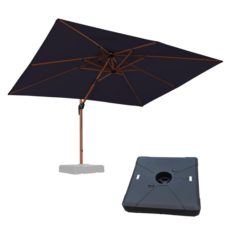 【Outdoor Idea】PURPLE LEAF Patio Umbrellas, Outdoor Patio Umbrella with Base, Navy